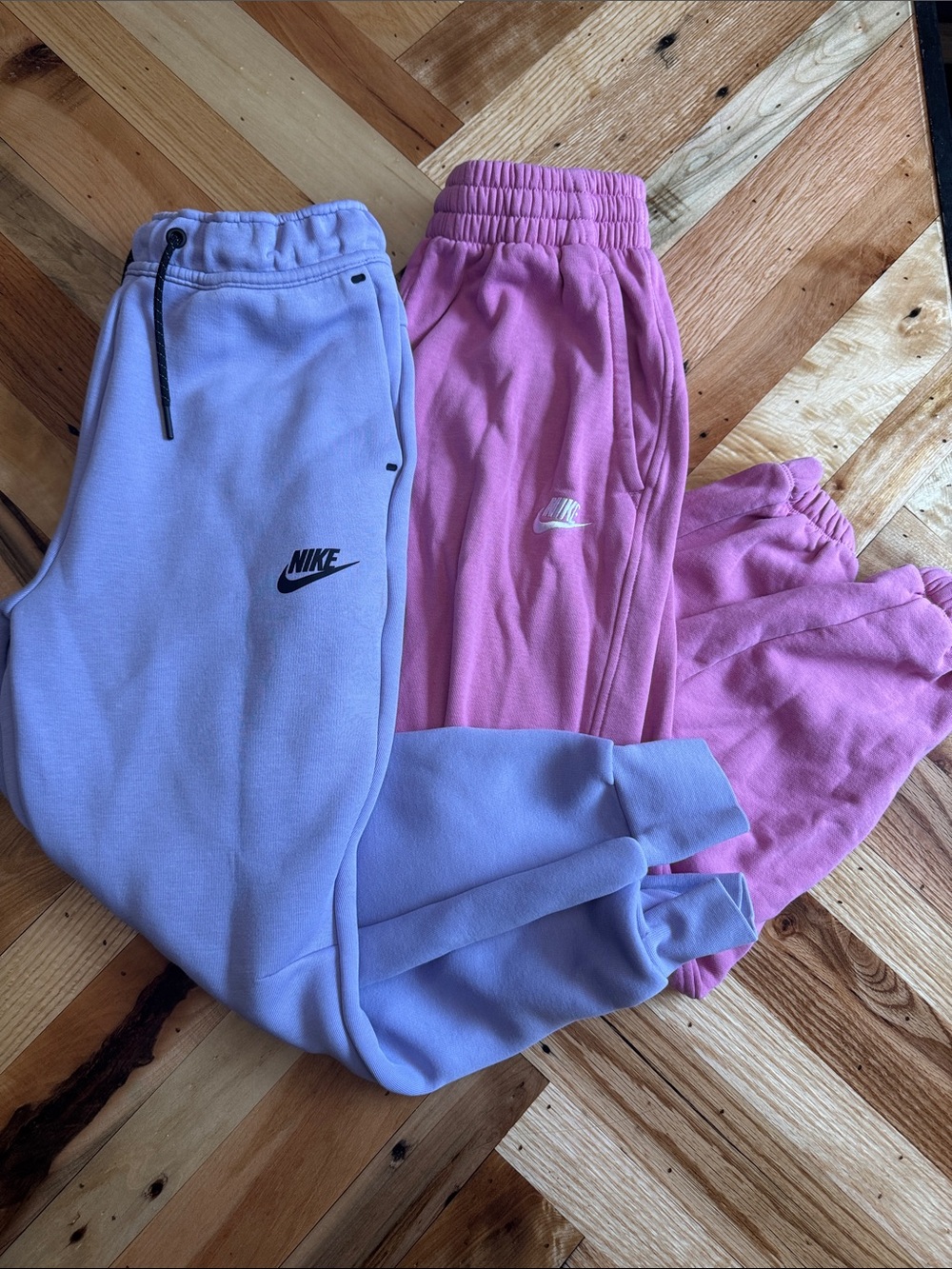 Nike Kids Lavender and Pink Fleece Joggers